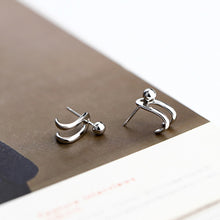 Load image into Gallery viewer, Fashion Simple Personality Double Hook 925 Silver Needle Ear Studs Women Jewelry Gift
