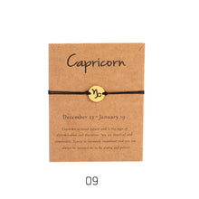 Load image into Gallery viewer, Fashion Personality Stainless Steel 12 Constellations Wax Rope Braided Bracelet Women Men Jewelry Gift

