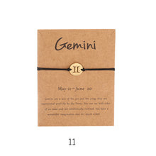 Load image into Gallery viewer, Fashion Personality Stainless Steel 12 Constellations Wax Rope Braided Bracelet Women Men Jewelry Gift

