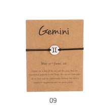 Load image into Gallery viewer, Fashion Personality Stainless Steel 12 Constellations Wax Rope Braided Bracelet Women Men Jewelry Gift
