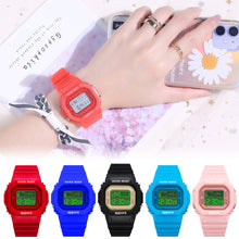 Load image into Gallery viewer, Fashion Creative Casual Square Dial Waterproof Luminous Alarm Clock For Children Student
