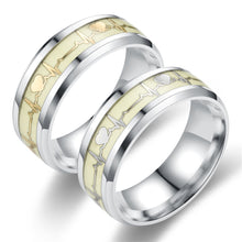 Load image into Gallery viewer, Fashion Creative Personality Stainless Steel Luminous Heartbeat Lovers Ring Jewelry Gift
