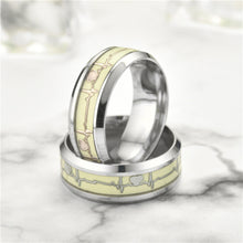 Load image into Gallery viewer, Fashion Creative Personality Stainless Steel Luminous Heartbeat Lovers Ring Jewelry Gift
