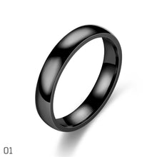 Load image into Gallery viewer, 1PC 4mm Fashion Simple Punk Stainless Steel Smooth Arc Ring For Women Men Jewelry Gift
