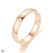 Load image into Gallery viewer, 1PC 4mm Fashion Simple Punk Stainless Steel Smooth Arc Ring For Women Men Jewelry Gift
