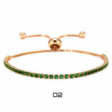 Load image into Gallery viewer, Women Fashion Rhinestone Crystal Silver Gold Plated Bracelet Adjustable Bangle Cuff Jewelry Gift

