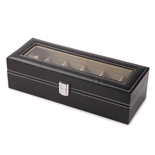 Load image into Gallery viewer, PU Leather 3/6 Slots Wrist Watch Display Storage Box Holder Organizer Windowed Case
