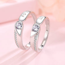 Load image into Gallery viewer, Fashion Simple Splicing Heart Shape Lovers Couple Promise Wedding Ring Valentine's Day Jewelry Gift
