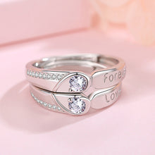 Load image into Gallery viewer, Fashion Simple Splicing Heart Shape Lovers Couple Promise Wedding Ring Valentine's Day Jewelry Gift

