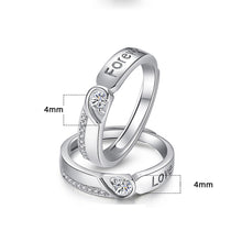 Load image into Gallery viewer, Fashion Simple Splicing Heart Shape Lovers Couple Promise Wedding Ring Valentine's Day Jewelry Gift
