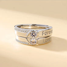 Load image into Gallery viewer, Fashion Simple Splicing Heart Shape Lovers Couple Promise Wedding Ring Valentine's Day Jewelry Gift
