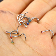 Load image into Gallery viewer, 10PCS/Pack 2mm Colorful Rhinestone Stainless Steel Nose Nail Body Piercing Accessories
