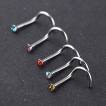 Load image into Gallery viewer, 10PCS/Pack 2mm Colorful Rhinestone Stainless Steel Nose Nail Body Piercing Accessories
