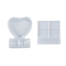 Load image into Gallery viewer, 2 Pieces Resin Photo Frame Molds, Rectangle Picture Frame Mold Heart Shape Silicone Mold for Resin Casting, Personalized Photo Frame Mold for DIY Crafts, Home Decor
