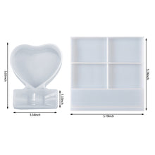 Load image into Gallery viewer, 2 Pieces Resin Photo Frame Molds, Rectangle Picture Frame Mold Heart Shape Silicone Mold for Resin Casting, Personalized Photo Frame Mold for DIY Crafts, Home Decor
