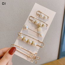 Load image into Gallery viewer, 1 Set Fashion Pearl Pin Brooch Collar Cardigan Brooch Straps Fixed Anti Slip Pin Gift For Women Girls
