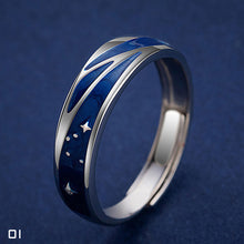 Load image into Gallery viewer, Fashion Simple Creative Blue Starry Sky Adjustable Couples Ring Girl Boy Friend Jewelry Gift
