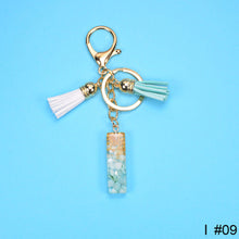 Load image into Gallery viewer, Women Fashion 26 Letters Resin Keychains Gold Foil Bag Pendant Charms Handbag Accessories Tassel Key Rings
