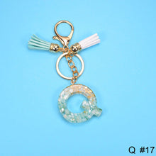Load image into Gallery viewer, Women Fashion 26 Letters Resin Keychains Gold Foil Bag Pendant Charms Handbag Accessories Tassel Key Rings
