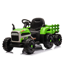 Load image into Gallery viewer, Ride on Tractor with Trailer,12V Battery Powered Electric Tractor Toy w/Remote Control,electric car for kids,Three speed adjustable,Power display, USB,MP3 ,Bluetooth,LED light,Two-point safety belt
