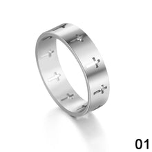 Load image into Gallery viewer, Fashion Simple Creative Hollow Cross Stainless Steel Couple Ring Jewelry Gift for Men Women
