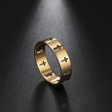 Load image into Gallery viewer, Fashion Simple Creative Hollow Cross Stainless Steel Couple Ring Jewelry Gift for Men Women
