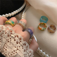 Load image into Gallery viewer, Korean Ins Style Popular Cool Adjustable Personality Resin Ring For Women Girls Jewelry Gift
