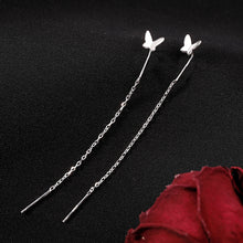 Load image into Gallery viewer, Original Fashion Romantic Fairy Long Tassel Butterfly Silver Earrings Women Girls Jewelry Gift
