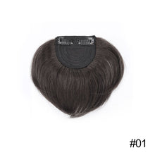 Load image into Gallery viewer, Clip in Hair Bangs for Men Short Straight Real Hair Wigs Bald Foreheads Natural Male Wig Heat Resistant Fiber Toupee
