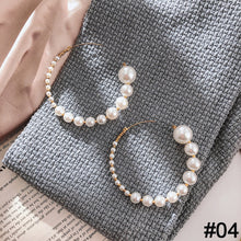 Load image into Gallery viewer, Women Natural Freshwater Pearl Baroque Circle Hoop Earrings 925 Sterling Silver Fashion Korean Jewelry
