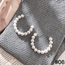 Load image into Gallery viewer, Women Natural Freshwater Pearl Baroque Circle Hoop Earrings 925 Sterling Silver Fashion Korean Jewelry
