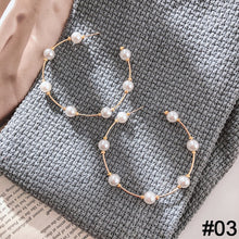 Load image into Gallery viewer, Women Natural Freshwater Pearl Baroque Circle Hoop Earrings 925 Sterling Silver Fashion Korean Jewelry
