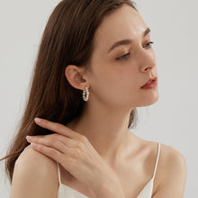 Load image into Gallery viewer, Women Natural Freshwater Pearl Baroque Circle Hoop Earrings 925 Sterling Silver Fashion Korean Jewelry
