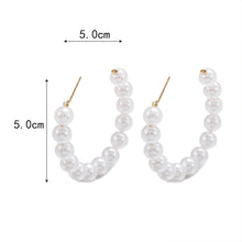 Load image into Gallery viewer, Women Natural Freshwater Pearl Baroque Circle Hoop Earrings 925 Sterling Silver Fashion Korean Jewelry
