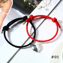 Load image into Gallery viewer, 1 Pair Heart Wish Stone Adjustable Magnetic Attraction Couple Bracelets Lover Jewelry Gift
