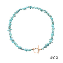 Load image into Gallery viewer, Simple Fashion Special Shaped Pearl Turquoise OT Clasp Necklace Women Girls Jewelry Gift
