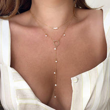 Load image into Gallery viewer, Retro Fashion Simple Tassels Long Pendant Pearl Necklace Women Girls Jewelry Gift
