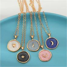 Load image into Gallery viewer, Fashion Delicate Star Moon Alloy Oil Dripping Necklace Jewelry Gift For Lover Friends
