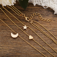 Load image into Gallery viewer, Creative Retro Simple Star Moon Love Pendant Necklace Clavicle Chain For Women Girls
