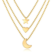 Load image into Gallery viewer, Creative Retro Simple Star Moon Love Pendant Necklace Clavicle Chain For Women Girls
