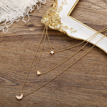 Load image into Gallery viewer, Creative Retro Simple Star Moon Love Pendant Necklace Clavicle Chain For Women Girls
