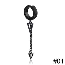 Load image into Gallery viewer, Women Punk No Hole Triangle Earrings Accessories Party Pendant Earrings Female Fashion Long Imitation Earmuffs
