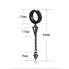 Load image into Gallery viewer, Women Punk No Hole Triangle Earrings Accessories Party Pendant Earrings Female Fashion Long Imitation Earmuffs
