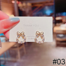 Load image into Gallery viewer, 1 Pair Women Simple Silver Needle Zircon Flower And Pearl Stud Fashion Jewelry Eardrop Earrings
