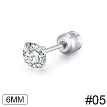 Load image into Gallery viewer, Fashion Four Claw Zircon Cartilage Stainless Steel Ear Stud Crystal Zircon Earrings Piercing Jewelry Steel Clear
