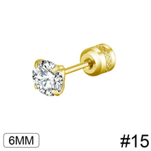 Load image into Gallery viewer, Fashion Four Claw Zircon Cartilage Stainless Steel Ear Stud Crystal Zircon Earrings Piercing Jewelry Steel Clear
