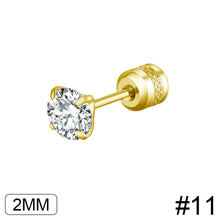 Load image into Gallery viewer, Fashion Four Claw Zircon Cartilage Stainless Steel Ear Stud Crystal Zircon Earrings Piercing Jewelry Steel Clear
