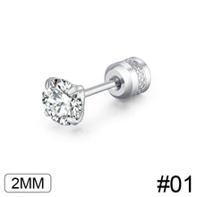 Load image into Gallery viewer, Fashion Four Claw Zircon Cartilage Stainless Steel Ear Stud Crystal Zircon Earrings Piercing Jewelry Steel Clear
