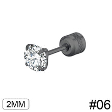 Load image into Gallery viewer, Fashion Four Claw Zircon Cartilage Stainless Steel Ear Stud Crystal Zircon Earrings Piercing Jewelry Steel Clear
