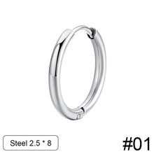 Load image into Gallery viewer, Women Fashion Alloy Stainless Steel Round Titanium Steel Round Hoop Earrings Gold Color Jewelry Earrings Party Gift
